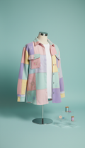 Bubblegum patchwork flannel shirt