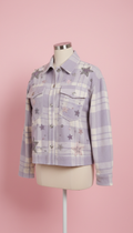 Lilac star embellished flannel jacket