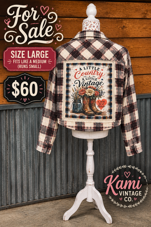 A Little Country A Little Vintage Upcycled Flannel - Size Large fits like a Medium