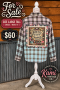Quietly Becoming My Favorite Version Upcycled Flannel - Size Large Tall Unisex