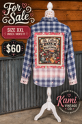 She Collects Calm Like Wildflowers Upcycled Flannel - Size XXL Unisex