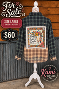 Stay Wild Darlin' Upcycled Flannel - Size Large Unisex