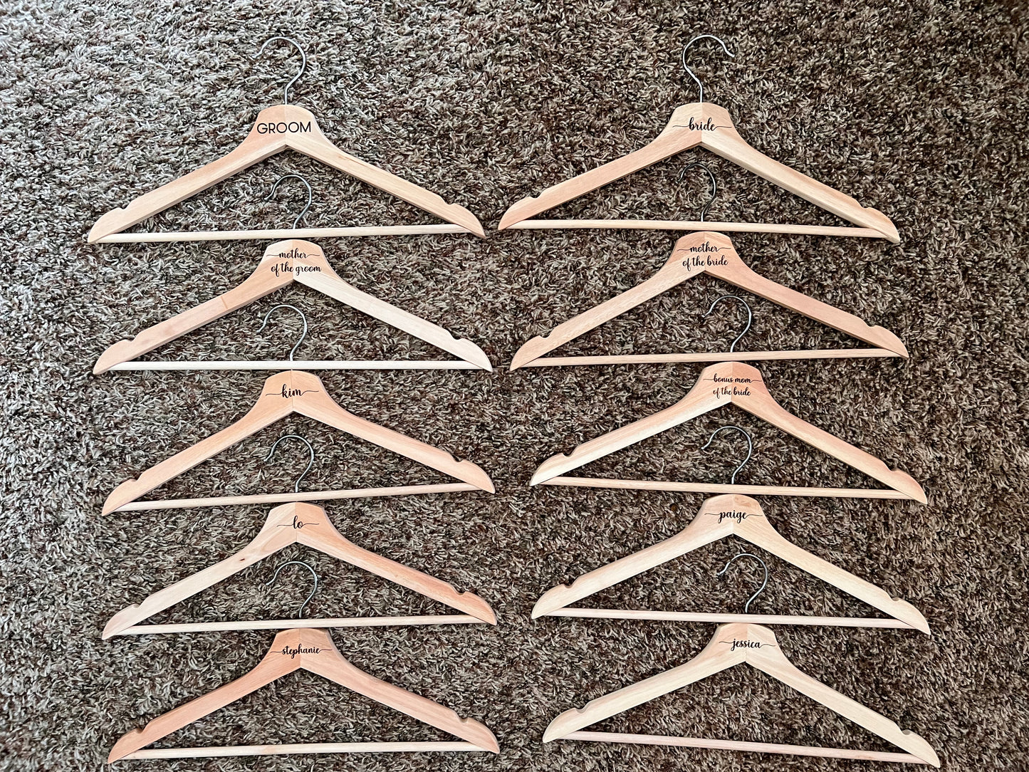 Wood Hangers for Wedding Party