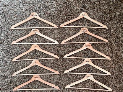 Wood Hangers for Wedding Party