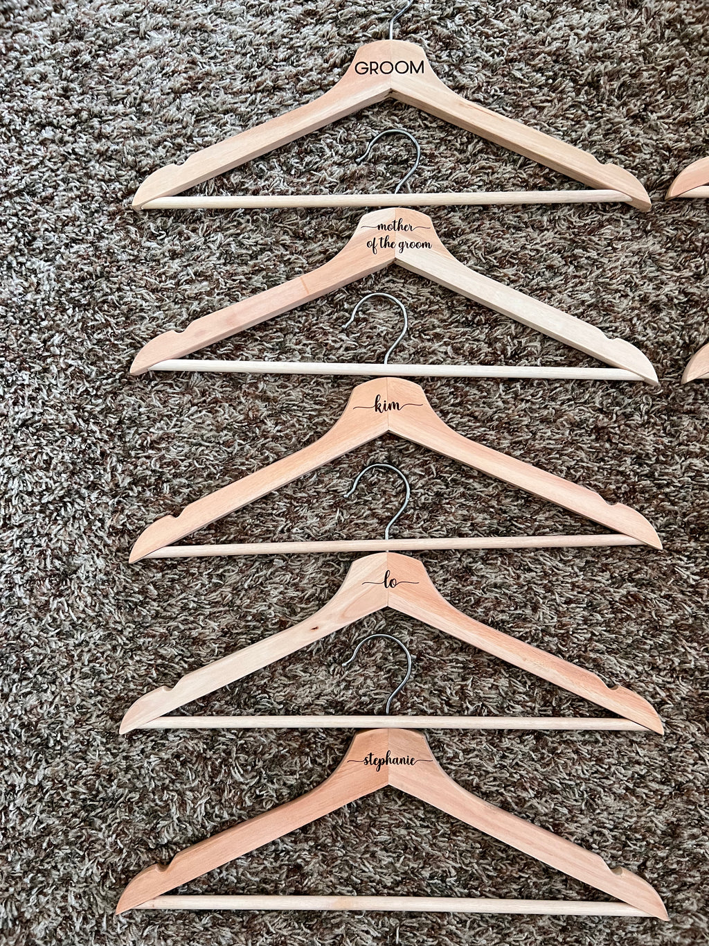 Wood Hangers for Wedding Party