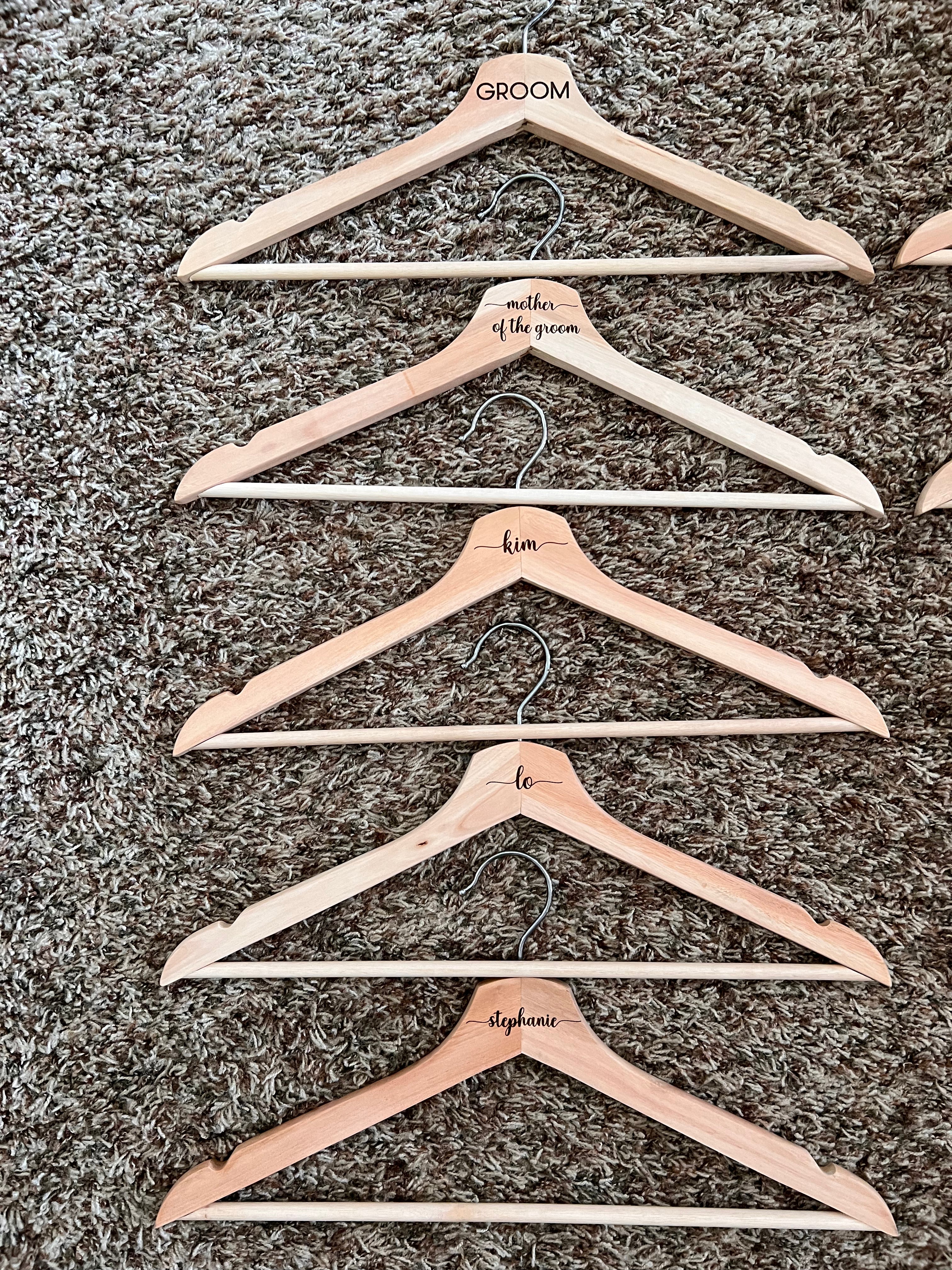 Wood Hangers for Wedding Party