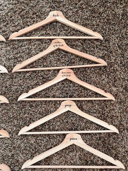 Wood Hangers for Wedding Party