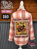 Not Fragile Like a Flower Fragile Like a Bomb upcycled flannel, size small