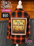 Meet Me at the Wildflowers upcycled flannel, size medium
