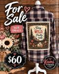 Stay Wild, Pretty Thing Upcycled Plaid Flannel – Size Small