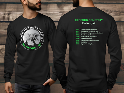 Movie at Redford Cemetery Crewneck Sweatshirt, Hoodie or Long Sleeve T-Shirt