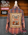 Y'all Need Jesus & a Pumpkin Patch Upcycled Flannel – Size Medium