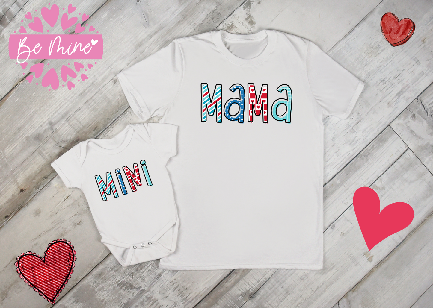 Valentine Name Shirts for Boy or Girl in Crewneck Sweatshirt or T-Shirt