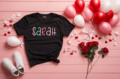 Valentine Name Shirts for Boy or Girl in Crewneck Sweatshirt or T-Shirt