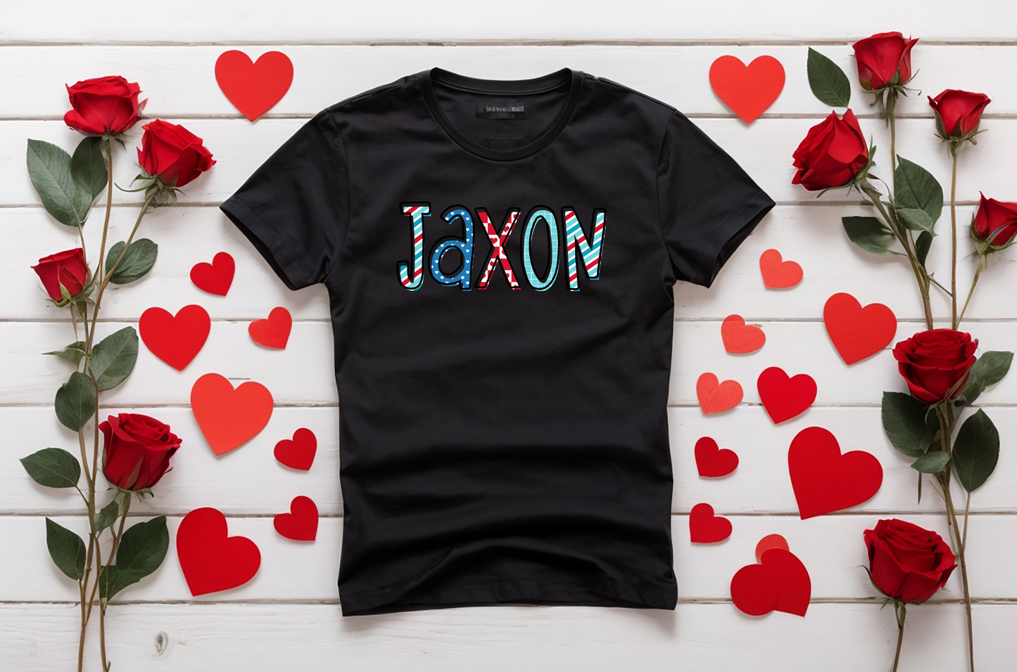 Valentine Name Shirts for Boy or Girl in Crewneck Sweatshirt or T-Shirt