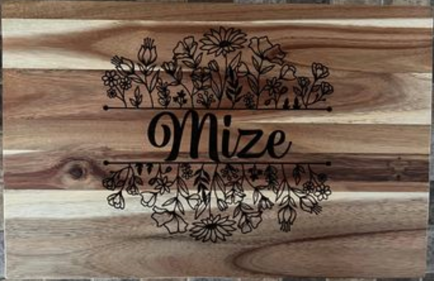 Wildflower Cutting Board w/Last Name