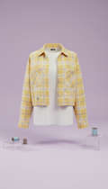 Sunny yellow plaid crop flannel