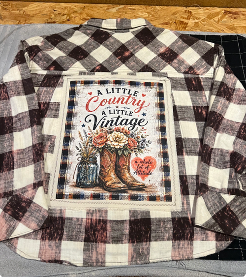 A Little Country A Little Vintage Upcycled Flannel back patch