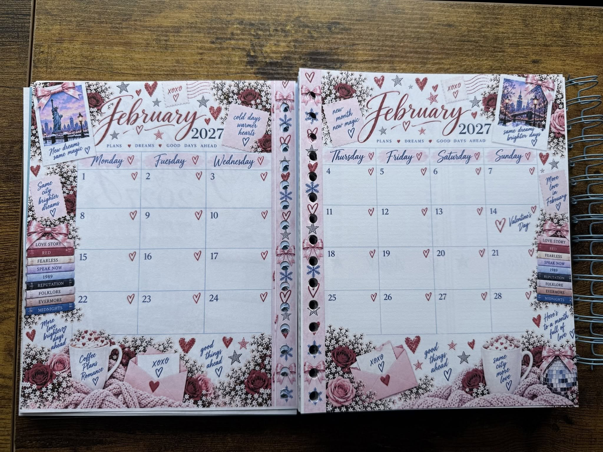 February 2027 two-page monthly calendar