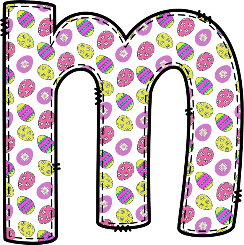 Easter Stitch Outline Letter Font Set (4 Uppercase Font Sets Included)
