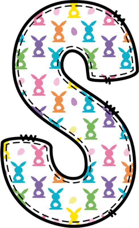Easter Stitch Outline Letter Font Set (4 Uppercase Font Sets Included)